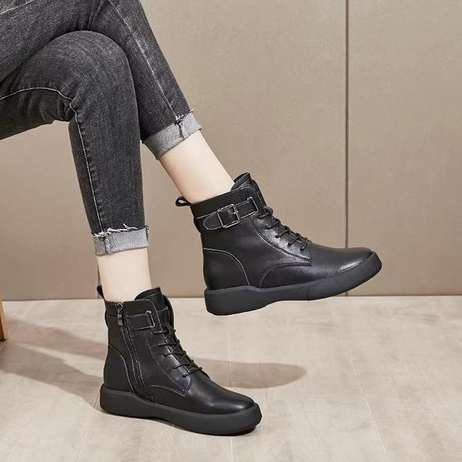 Amazon.com | Platform Boots for Women Vintage Round Toe